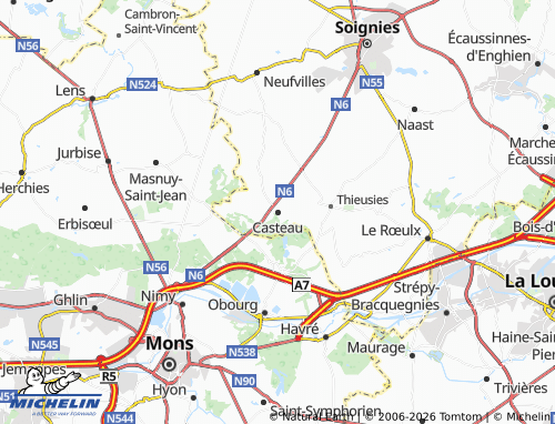 MICHELIN Casteau map - ViaMichelin