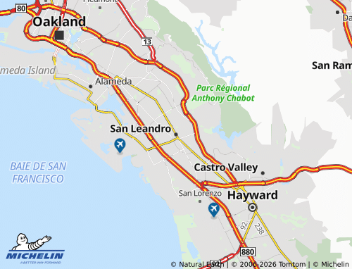 Mapa MICHELIN San Leandro - ViaMichelin