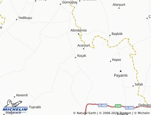 MICHELIN Koçak map - ViaMichelin