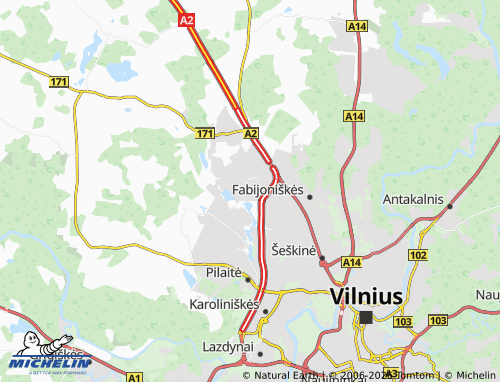 MICHELIN Gineitiškės map - ViaMichelin