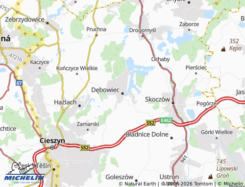 MICHELIN Dębowiec map - ViaMichelin