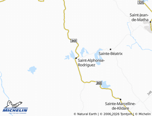 Mappa MICHELIN Saint-Alphonse-Rodriguez - ViaMichelin