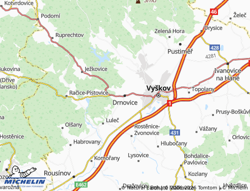 Kaart MICHELIN Drnovice - ViaMichelin