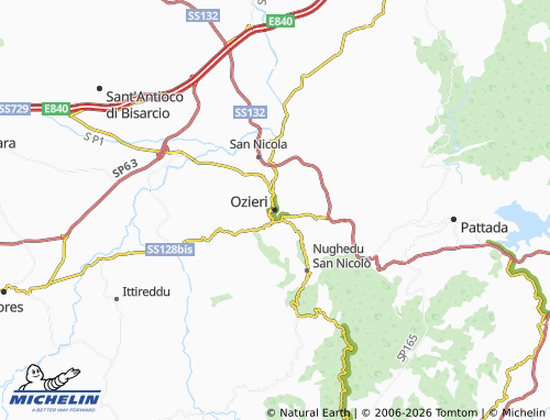 Carte MICHELIN Ozieri - ViaMichelin