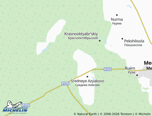 MICHELIN-Landkarte Sheklyanur - ViaMichelin