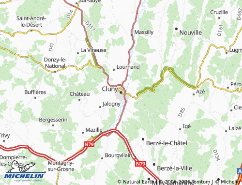MICHELIN Cluny map - ViaMichelin