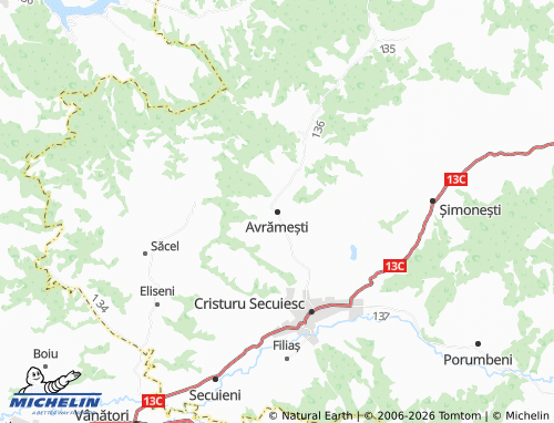 Mappa MICHELIN Avrămești - ViaMichelin