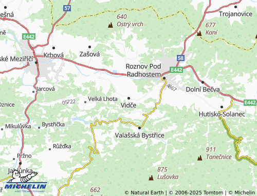 MICHELIN Vidče map - ViaMichelin