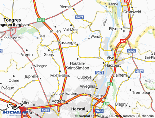 Carte MICHELIN Houtain-Saint-Siméon - ViaMichelin