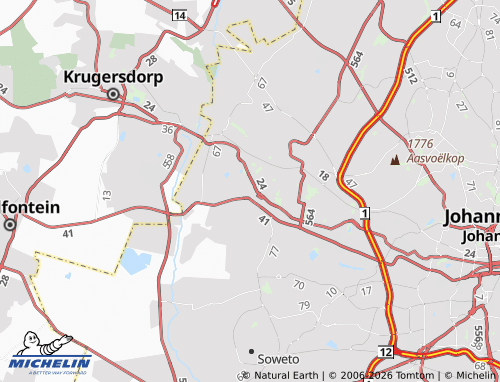 MICHELIN Roodepoort map - ViaMichelin