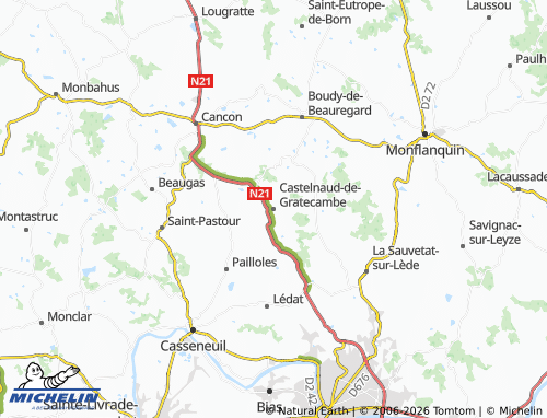 MICHELIN Castelnaud-de-Gratecambe map - ViaMichelin