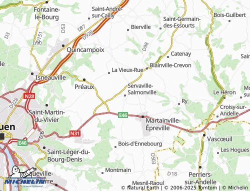 Carte MICHELIN Servaville-Salmonville - ViaMichelin