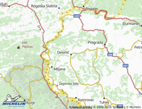Mapa MICHELIN Desinić - ViaMichelin