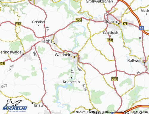 Mappa MICHELIN Waldheim - ViaMichelin