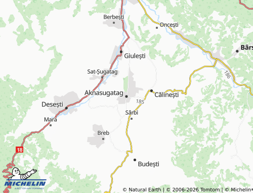 MICHELIN Aknasugatag map - ViaMichelin