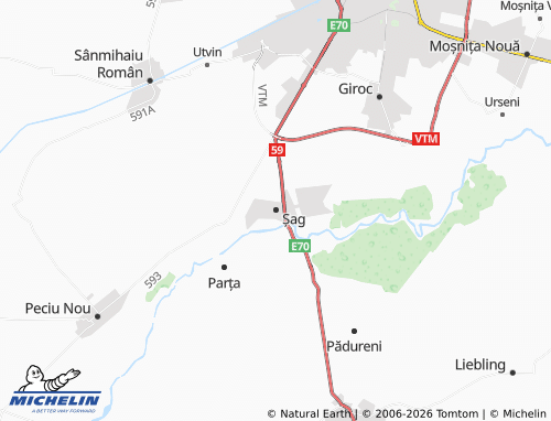MICHELIN-Landkarte Șag - ViaMichelin