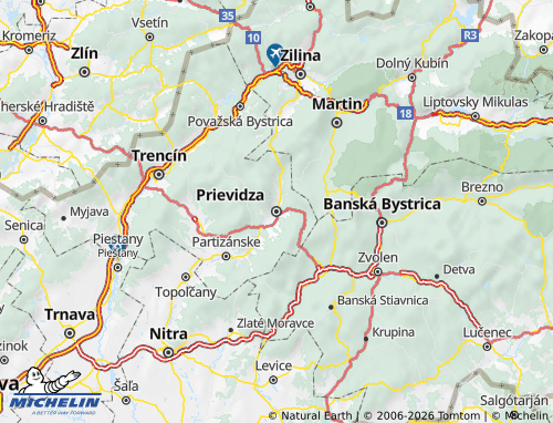 Mapa MICHELIN Prievidza - ViaMichelin