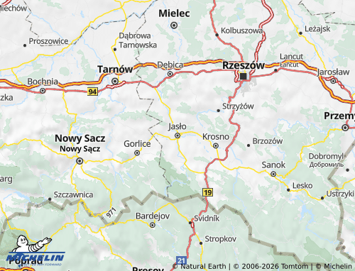 Mapa MICHELIN Jaslo - ViaMichelin