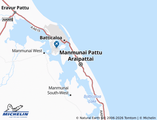 MICHELIN Kattankudy Division 3 East map - ViaMichelin