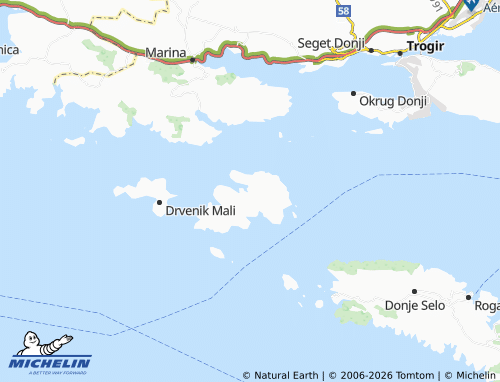 MICHELIN Drvenik Veliki map - ViaMichelin