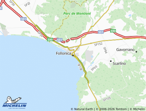 MICHELIN Follonica map - ViaMichelin