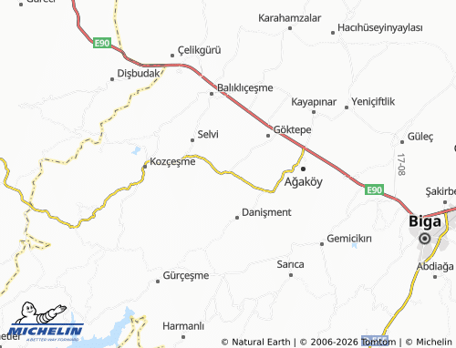 MICHELIN Gündoğdu map - ViaMichelin