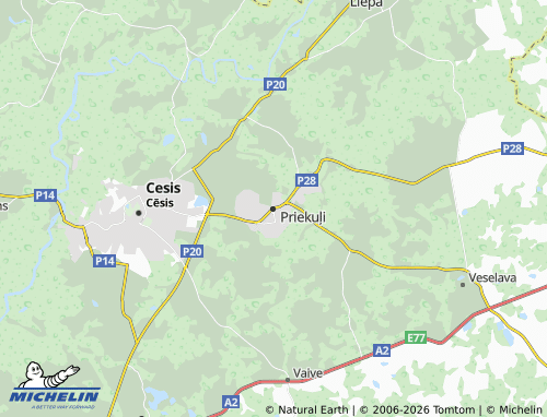 Mapa MICHELIN Priekuļi - ViaMichelin