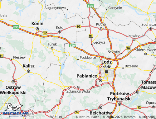 MICHELIN-Landkarte Poddebicki - ViaMichelin