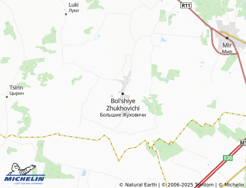 MICHELIN Bol'shiye Zhukhovichi map - ViaMichelin