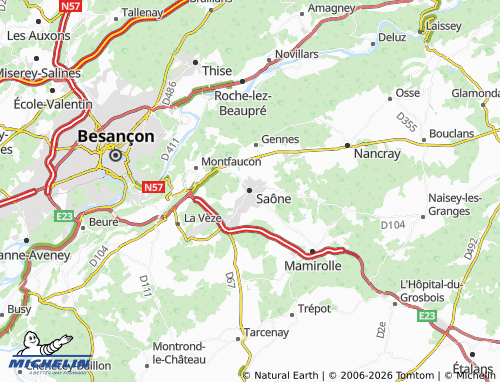 Carte MICHELIN Saône - ViaMichelin