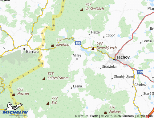 Mappa MICHELIN Milíře - ViaMichelin