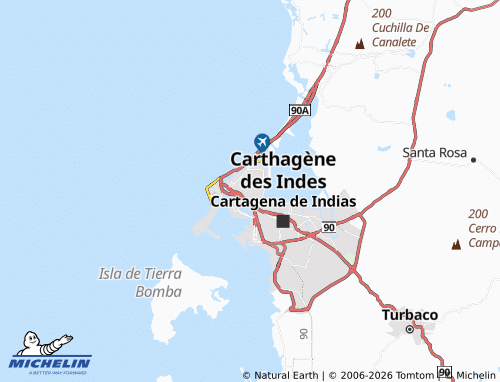 Carte MICHELIN Cerro de la Popa - ViaMichelin