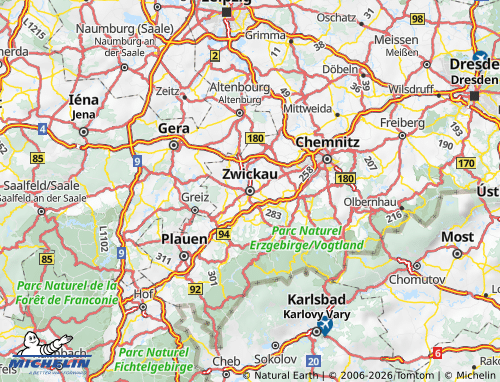 MICHELIN Zwickau map - ViaMichelin
