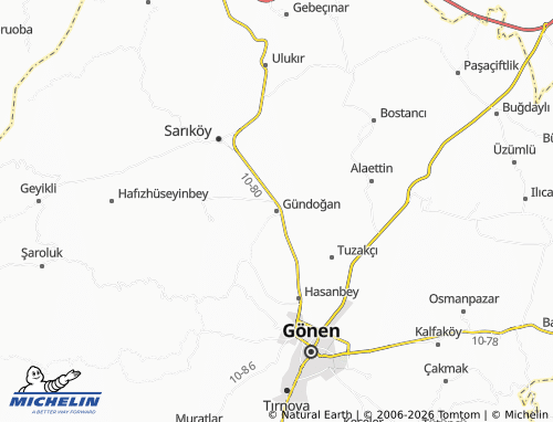 MICHELIN Gündoğan map - ViaMichelin