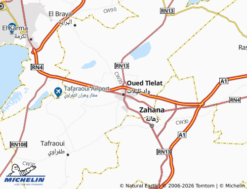 Carte MICHELIN Oued Tlelat - ViaMichelin