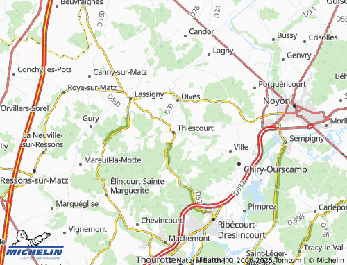 MICHELIN Thiescourt map - ViaMichelin