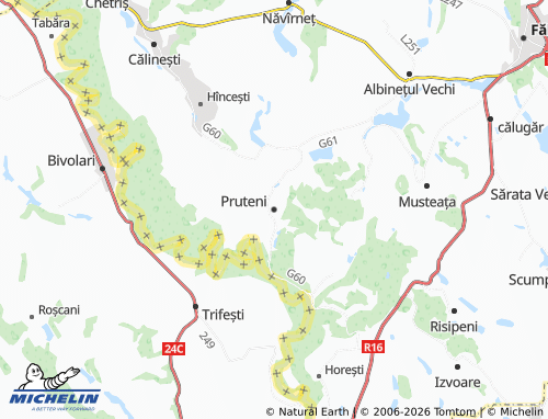 MICHELIN Pruteni map - ViaMichelin