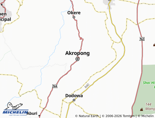 MICHELIN Akropong map - ViaMichelin