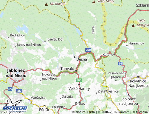 Mappa MICHELIN Desná - ViaMichelin