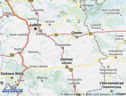 Mapa MICHELIN Krasnostawski - ViaMichelin