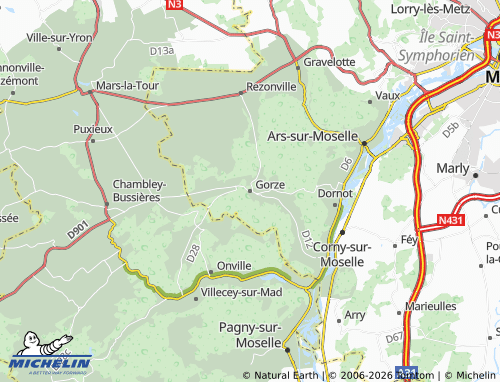 Mapa MICHELIN Gorze - ViaMichelin