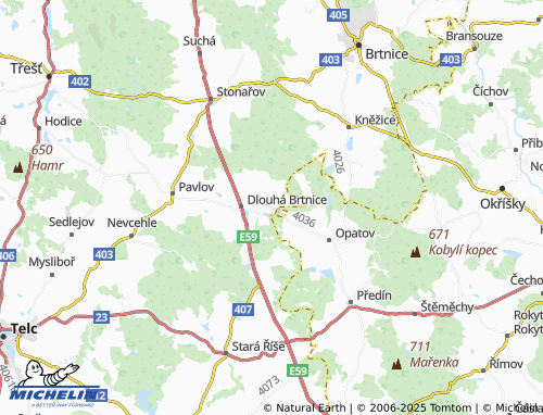 MICHELIN Brtnička map - ViaMichelin
