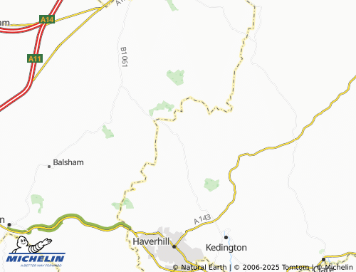 MICHELIN-Landkarte Great Bradley - ViaMichelin