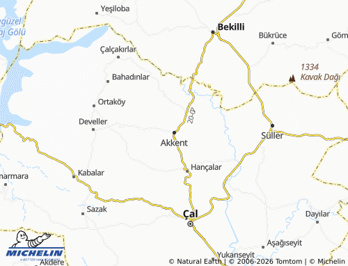 MICHELIN Akkent map - ViaMichelin