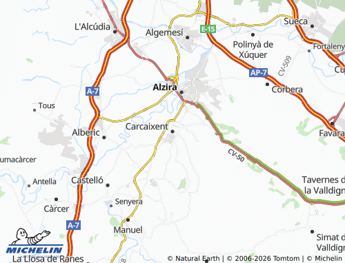 Mappa MICHELIN Carcaixent - ViaMichelin