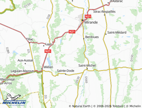 MICHELIN Ponsampère map - ViaMichelin