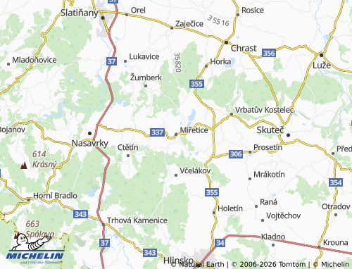Kaart MICHELIN Miřetice - ViaMichelin