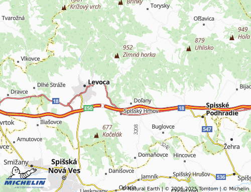 MICHELIN Roškovce map - ViaMichelin