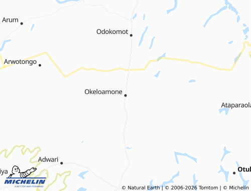 MICHELIN Okeloamone map - ViaMichelin