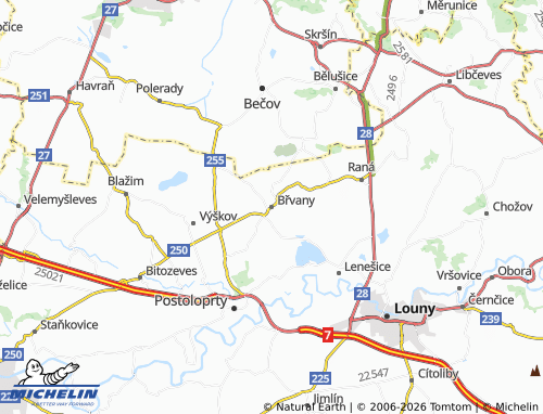Mappa MICHELIN Břvany - ViaMichelin